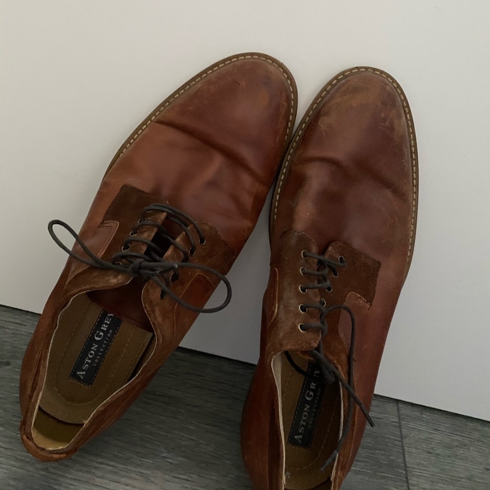 Aston Gray Leather Dress Shoe